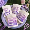 15 PCS Snap Hair Clips Star Hair Clips No Slip Metal Hair Clip Barrettes Hairpins for Girls Geometric Pattern Cute Hair Clips（Purple）