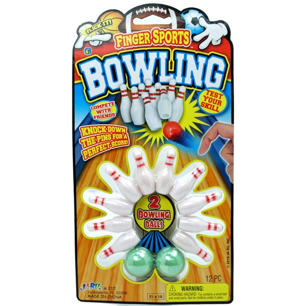 JA-RU Finger Bowling Game Set (Pack of 1 Set) Miniature Sports Small Bowling Game Pocket Size | Mini Bowling Table Set for Kids | Item #217-1A