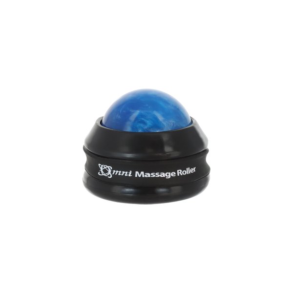 Core Products Mini Omni Massage Ball Manual Roller Massager for Self Massage Therapy Tool, White Cap - Blue