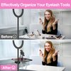 Adjustable Metal Lash Tray Holder for Lash Tech Essentials - Functional Lash Trays Organizer with Phone Holder & Headband Holder Clip on Ring Light for Salon or Homes Use for an Origanized Workspace