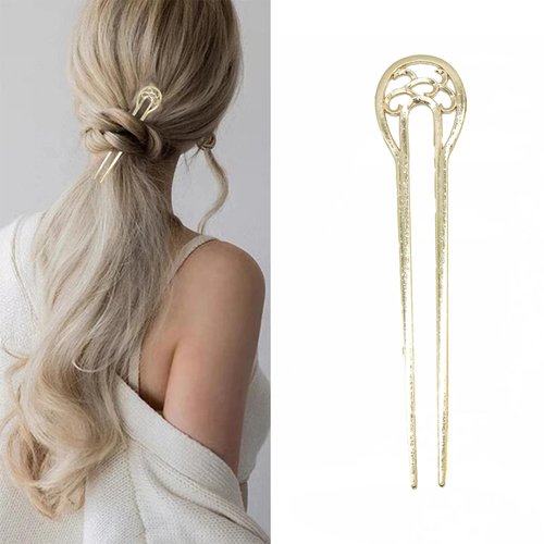 4PCS Metal U Shaped Hairpin，Nordic Classical， French Hair Pins,for Women and Girls Hairstyles， Vintage Hair Sticks Hair Fork Pins， Hair Accessories，Prong Updo Chignon Pins，for Women Girls Hairstyles