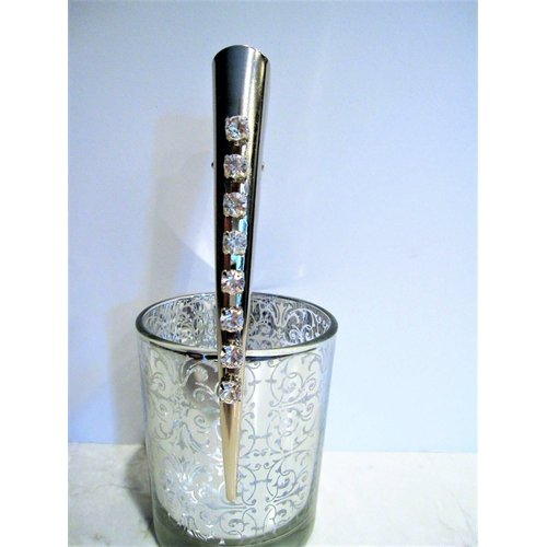 Generic Silver alligator hair claw clip with crystals