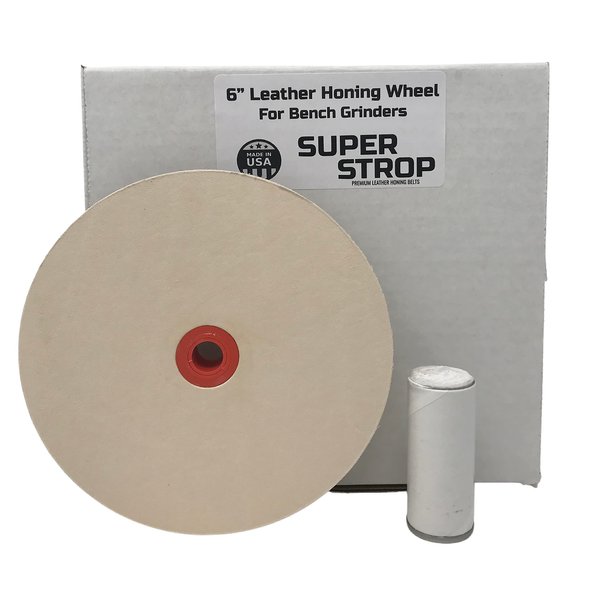 6" Pro Sharpening Supply Leather Honing Wheel Fits 6 in. Bench Grinders and Polishers