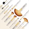 Makeup Brushes, VANDER 32PCs Professional makeup brush set, Premium Synthetic Fiber Make up Brushes for Foundation Powder Concealers Eyeshadow Eyeliner,Champagne