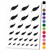 Bird Feather Temporary Tattoo Water Resistant Fake Body Art Set Collection - Black (One Sheet)