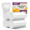 2.6 Gallon Small Trash Bags, Magesh 2.6 Gallon Trash Bag Strong, Leakage-Free, Small Garbage Bags 2.6 Gallon Unscented Thick for Bathroom, Office, Kitchen Small Trash Can, 100 Bags, Clear