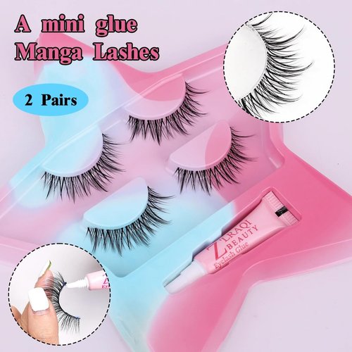 J.Fabrizio 2 Pairs Clear Band Lashes Natural Long 3D Wispy Mink Eyelashes Lightweight Invisible Band Eye Lashes False Eyelashes HH16-1