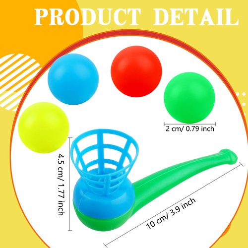 Octaday 40 Pcs Floating Blow Pipe Balls Random Color Ball Blowing Toy Balance Ball Blowing Toys for Kids Blowing Ball Party Supplies