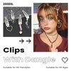 YAEISM 10PCS Heart Hair Clips Y2K Silver Hair Clips Metal Dangle Heart Gothic Barrettes 8 Shapes Cross Punk Hair Accessories for Women