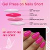 AddFavor Oval Press on Nails Short Fake Nails, 240pcs Hot Pink Nails Press on Almond False Nail Full Cover Acrylic Nail for Women and Girls