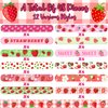 YYMYMGJ 48PCS Strawberry Party Favors Slap Bracelets Berry First Birthday Party Supplies Decorations for Baby Shower Strawberry Party Sweet 1st Birthday Party Strawberry Party Summer Party