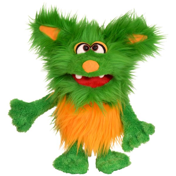 Living Puppets - Rocky The 16-Inch Green Friendly Monster, Plush Hand Puppet for Boys and Girls