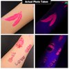 PFARRER 20 Sheet Glow in The Dark Neon Temporary Tattoos (Total 211pcs) Fluorescence UV Neon Body Face Fake Waterproof Tattoo Stickers for Women Men,Rave Festival Accessory Party Supplies ZYH2310002