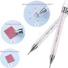 White Rhinestone Picker Dotting Pen, Rhinestone Tool With 2 Extra Wax Tips for Nail Art DIY,Dual End Nail Rhinestone Picker Tool with Crystal Beads Handle for Gems,Stones, Crystals Nail Art and Polish