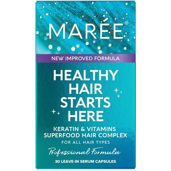 MAREE Hair Styling Serum for Frizzy & Dry Hair 2 Pack - Keratin Styling & Moisturizing Oil Capsules with Avocado, Jojoba & Argan Oil - Leave-in Anti Frizz Conditioner with Vitamins A, C, E & B5