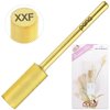 PANA Flat Top Small Barrel 3/32" Shank Size - (Gold, 2X Fine Grit) - Fast remove Acrylic or Hard Gel Nail Drill Bit for Manicure Pedicure Salon Professional or Beginner