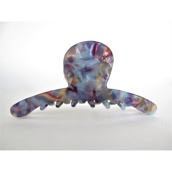 Generic Blue and mixed color marbled design hair claw clip for fine, thin hair