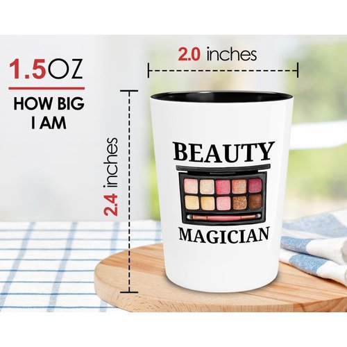 Flairy Land Makeup Artist Shot Glass 1.5oz -Beauty Magician - Model Beautician Hairdresser Makeup Enthusiast Actresses Esthetician MUA