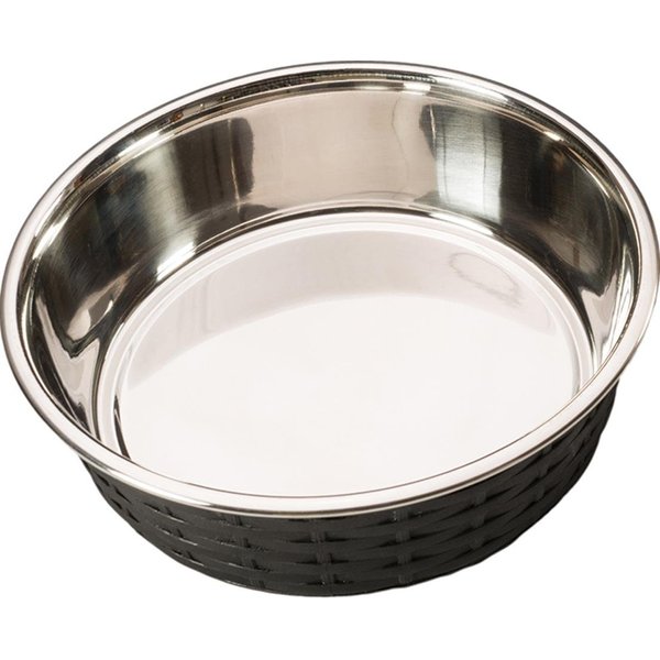 Ethical Pets Soho Basket Weave Stainless Dog Dish, 15 oz, Black (58511.0)