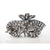 Medium blue or smoke gray crystal leaf metal hair claw clip bridal clip (Primary color: Blue)