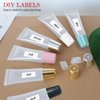 AMORIX 50PCS Lip Gloss Tubes 5ml Black Cap Lip Gloss Containers Empty Lip Balm Tubes Refillable Cosmetic Squeeze Lipgloss Tubes + 2 x 20ml Syringes Tag Labels for DIY Lip Gloss Base Glitter