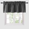 Hiasan Valance Curtains for Kitchen Blackout Thermal Insulated Solid Window Curtain Valance, Dark Grey, 42 x 18 Inches, 1 Panel