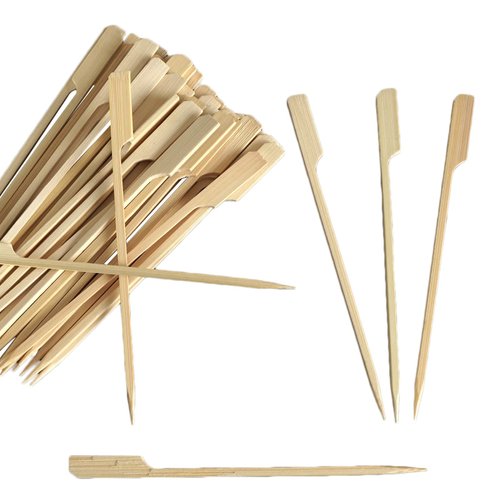 Tableclothsfactory 100 Pack - 6" Eco Friendly Paddle Shaped Bamboo Skewers, Cocktail Picks