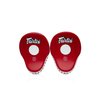 Fairtex FMV9 Contoured Focus Mitts |Striking Accuracy & Protection for Boxing, Muay Thai, Kickboxing |Ergonomic Design, Soft Padding, Secure Fit Leather -(Red/White)