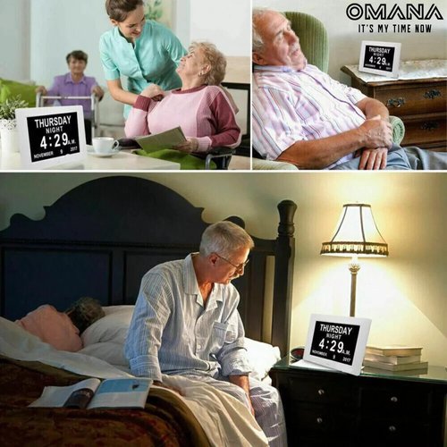 Dementia Clock Digital Calendar – 7 Inch Display, Day and Date for Elderly with Alarms, Auto Dimmer, Remote Control, Multi-Language Support – Memory Loss Digital Clock with Time, Month & Day Display