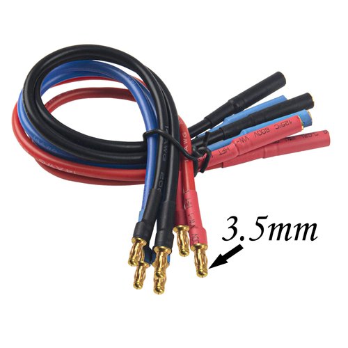 Share Goo 6Pack 7.87" 14AWG 3.5mm Gold Bullet Connector 3.5 Banana Plug Extension Cable Male Female Wire for RC Car Boat Brushless Motor ESC