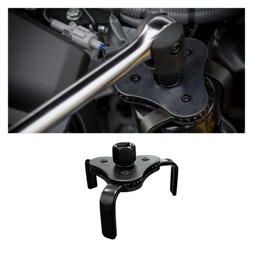 Augeny Universal Adjustable Oil Filter Wrench, 2.1" 4.2" Diameter Oil Filter Removal Tool, 3-Jaw Design Oil Filter Wrench Replacement Tool, Car Accessories for Most Cars, Trucks, Tractors (Black)