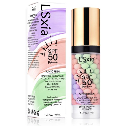 3-in-1 Primer for Face Before Makeup【SPF 50 Sunscreen】【Color Corrector】 【Makeup Base】Multi-Task Moisturizing, Oil Control & Tone-Perfecting for Radiant Skin One Step （Purple +Pink+Green）