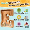 SummiDate Wooden Letter Piggy Bank| Piggy Bank for Boys Girls Toddler| Alphabet E Money Bank| Coin Bank Birthday Gift for Kids|2024 Graduation Money Box (E)