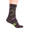 veloToze Cycling Sock - Active Compression with Merino Wool Blend - Black/Yellow Small/Medium