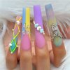 504Pcs Extra Long C Curve Nail Tips XXXL Clear Square Half Cover Nails for Acrylic Nails