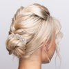 Crystal Wedding Hair Comb Silver Bridal Headpiece Bride Sparkly Rhinestone Hair Side Comb Bridesmaid Pearl Hairpieces Side Combs Hair Accessories for Women (Rose Gold)