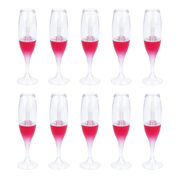 JANKOW Wine Glass Lip Gloss Tubes, Empty Lip Gloss Bottles, 8 ml/ 0.27 oz Refillable Cosmetic Containers Lip Gloss Glaze Container Tubes For Women Girls DIY Sample Vials (10 Pcs Red)