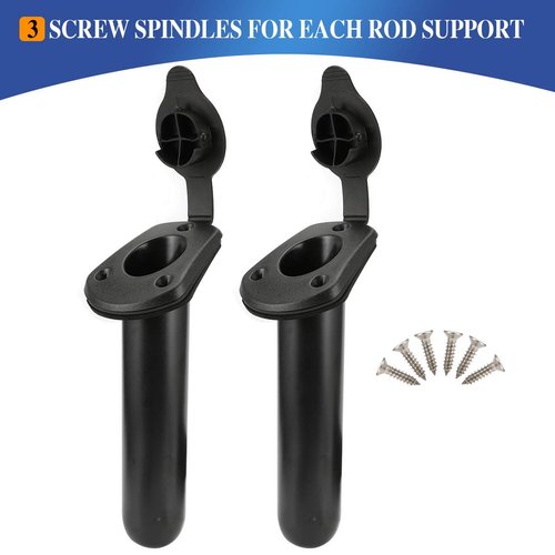 Anndason 2 Pcs Kayak Deck Plastic Flush Mount Fishing Boat Rod Holders and Cap Cover, Fishing Tackle Accessory Tool