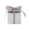 COTOPHER 100pcs Small Gift Boxes, Favor Boxes 2x2x2 inches Paper Gift Boxes with Ribbons Candy Box for Wedding Favors Baby Shower Bridal Shower Birthday Party (100 Metallic Silver)