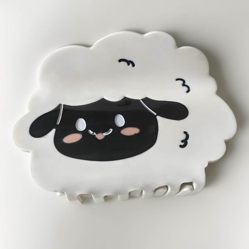 Cute Sheep Hair Claw Clamps, Unique Animal Hair Clips, Ponytail Hair Claws Gift for Birthday Shower Christmas Wedding Bridesmaid Women Girls Hair Clips (Big Black Sheep)