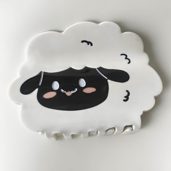 Cute Sheep Hair Claw Clamps, Unique Animal Hair Clips, Ponytail Hair Claws Gift for Birthday Shower Christmas Wedding Bridesmaid Women Girls Hair Clips (Big Black Sheep)