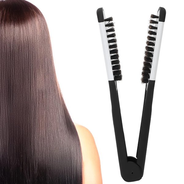 Double-Sided Hair Straightening Clamp Brush - DIY Salon Hairdressing Styling Tool for Women and Men