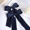 VOBOBE 2PCS Hair Bows for Women Girls, Navy Tassel Hair Ribbon Bowknot Hair Clips Barrettes Hair Accessories for Girl with Long Tail (Navy)