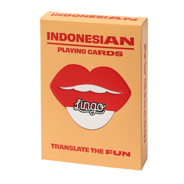 Indonesian Lingo Playing Cards | Travel Flashcards | Learn Indonesian Vocabulary in A Fun & Easy Way | 52 Essential Translations