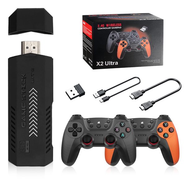 20000+ Classic Games,2025 Retro Home Game Console Wireless Double Handle PSP Arcade Double TV Game Console Plug and Play Video Game Stick, HDMI Output TV, Gift for Kids and Adults (64G)