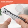 BEZOX Thick Nail Clipper with Slant Curved Blade - Seniors Toenail Clippers for Thick and Ingrown Nails, Fingernail Clippers with Built-in Nail File and Storage Pouch - Matte Silver