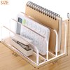 SANRUI 3 Compartments Mail Organizer Letter Holder for Desk ,Vertical Letter Holder,File Sorter Acrylic Desk Organizer Office Supplies,Clear