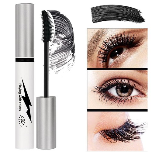 Generic 3 Different Silk Fiber Mascara,with eyebrow pencil,Eyebrow brush Natural Waterproof Smudge-Proof,All Day Exquisitely Long, Smudge-Proof Eyelashes (Brown, Black)