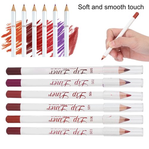 6pcs Lip Liner, Professional Waterproof Matte Long Lasting Lip Pencil, Women Lip Pencil(set 01)