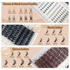 Fluffy Lash Clusters 10-22mm 80D with Bottom Lashes 5-7mm Black Lashes & Brown Lash Clusters D Curl Cluster Eyelash Extensions 296 PCS Thick Volume Individual False Eyelashes DIY At Home, by Anforlin
